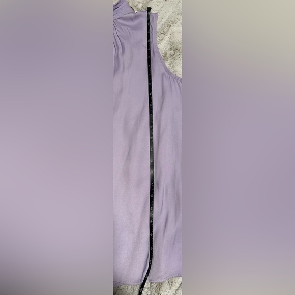 Worthington Lavender Purple Sleeveless High Neck Tiered Lace Blouse - Picture 6 of 9